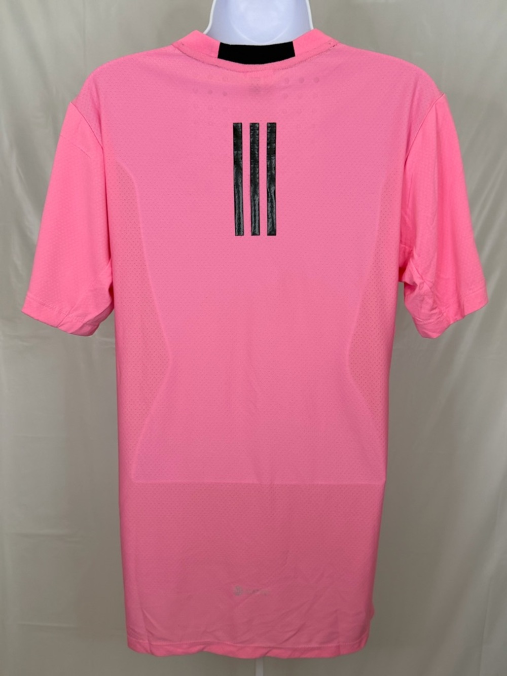 Adidas Pink HEAT.RDY Athletic Tee Small Black Logo Performance NWOT - Picture 2 of 10